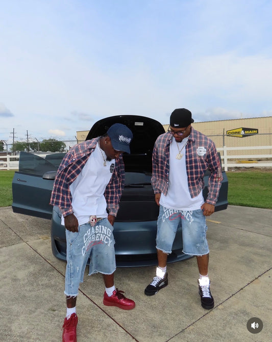 Denim Currency Jean Shorts